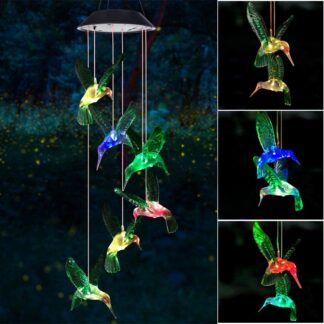 Solar Hummingbird Wind Chimes Outdoor