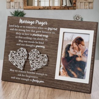 YLOVAN Marriage Prayer Rustic Wood Sign - Wedding Gifts